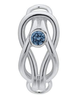 .925 SS QUADRATISCHER KNOTEN MIT BLAUEM ZIRKONVERSCHLUSS für Lestage wandelbares Armband