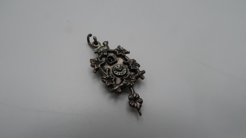 Vintage Sterling Silver 900 Cuckoo Clock Coo Coo Moveable Bracelet Charm 3cm - Picture 2 of 5