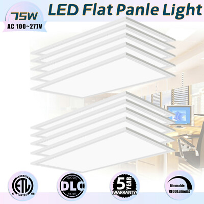 8PCS 2X4 LED Panel Light Recessed/Drop Ceiling Install,75w Flat Backlit Fixture
