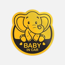 Baby In Car Elephant Vinyl Sticker Decal