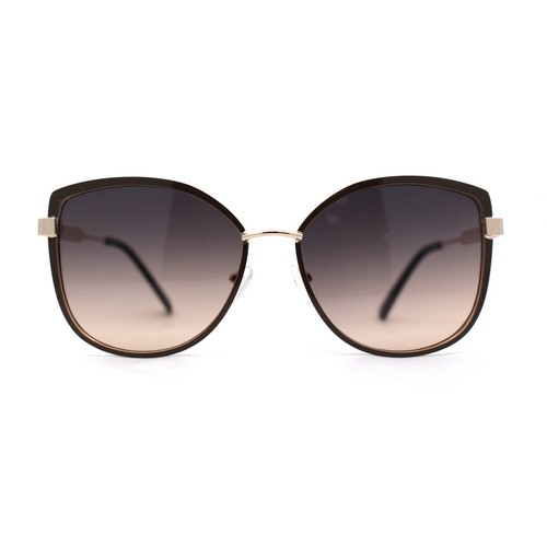 Womens Double Tone Metal Rim Designer Style Butterfly Sunglasses - 第 7/25 張圖片