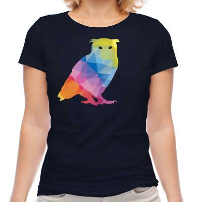 GEOMETRISCHES MUSTER EULE DAMEN T-SHIRT TEE TOP GESCHENK DREIECK BUNT