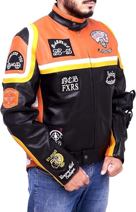 Harley Davidson Mickey Rourke Don Johnson Motorcycle Biker Real Leather Jacket