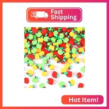 Augshy 300Pcs Apples Polymer Clay Beads Red Green Yellow for Bracelet Necklace M