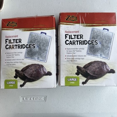 Zilla Reptile Pet Terrarium Water Filter Replacement Cartridge, Large, 3-Pack X2