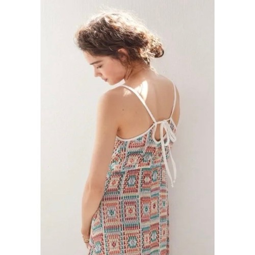 Cecilia Prado Anthropologie Crochet Knit Cottage Boho Colorful Maxi Dress Medium - Picture 10 of 14