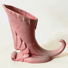 Vintage Niloak Pottery Cornucopia Vase Pink with a Matte Finish