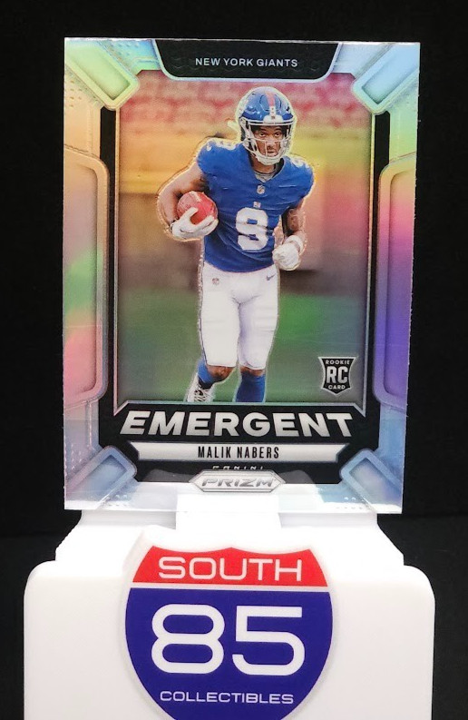 2024 Prizm Malik Nabers #6 Emergent Silver Prizm RC