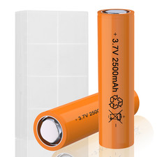 2 Pack 3.7V 2500mAh Flat Top Battery -25A High Power for Flashlight Fan with Box