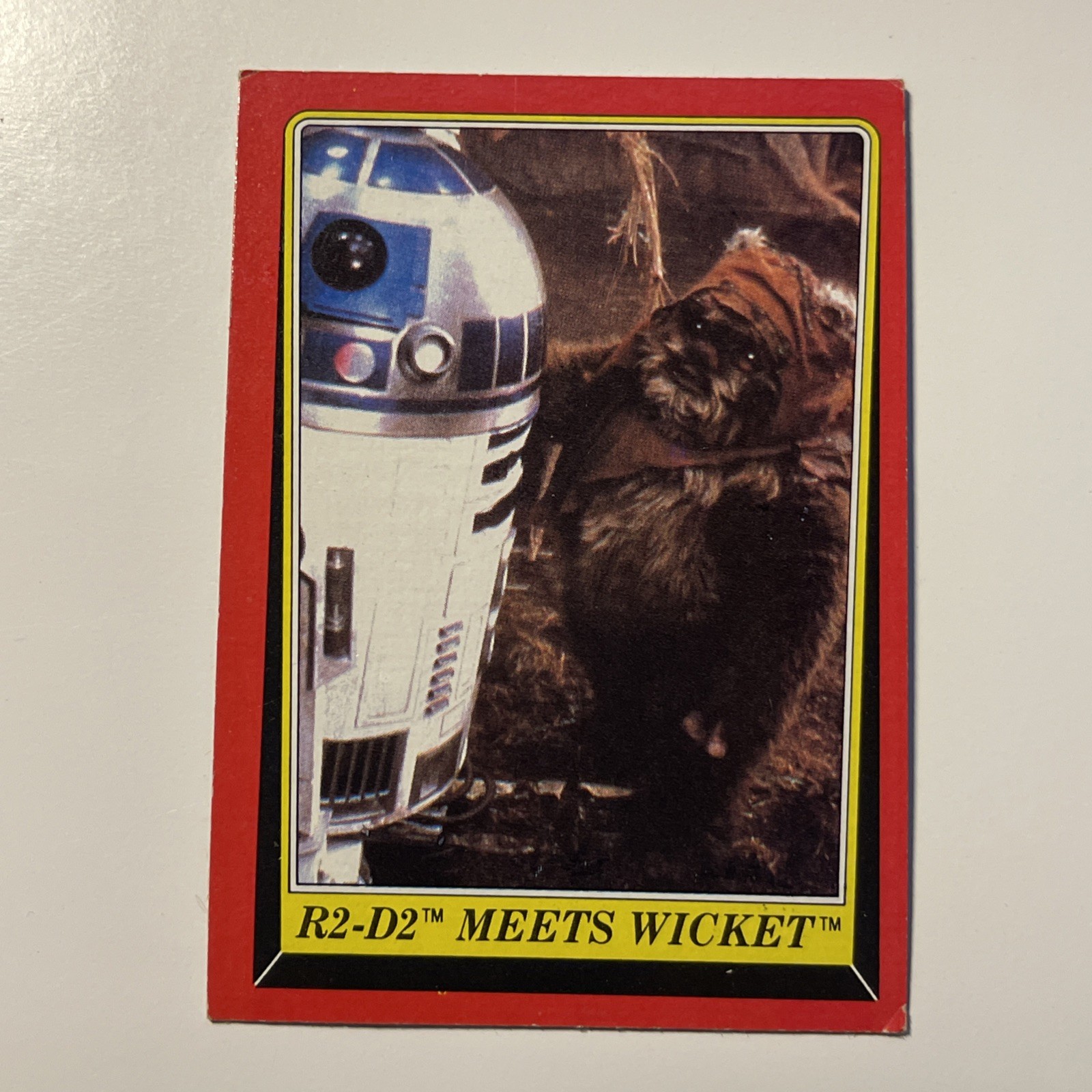 1983 Topps Star Wars Return of the Jedi ROTJ S1 R2-D2 Meets Wicket Card #91