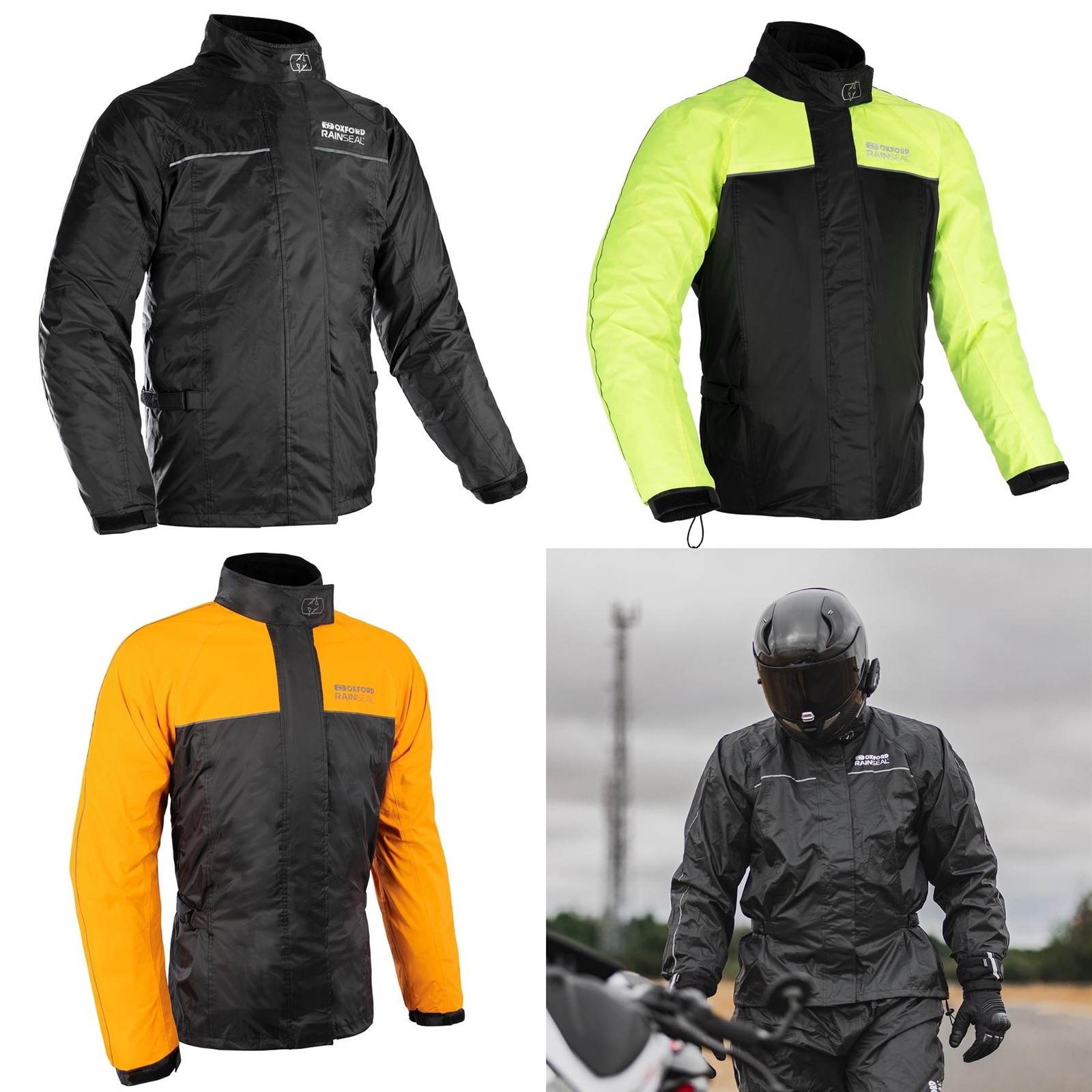 Giacca Impermeabile Oxford Rainseal Hi Vis per Moto e Bici