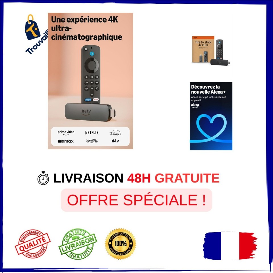 Amazon Fire TV Stick 4K Plus Wi-Fi 6 Dolby Vision Atmos HDR10+ Alexa+