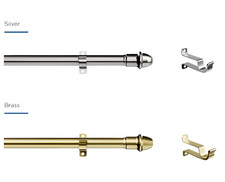 EXTENDABLE METAL CAFE CURTAIN ROD VAULT STYLE 50-215CM NET VOILE POLE