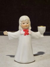 Roman Inc. Porcelain Angel Figurine Mini Taper Candle Holder 4 1/4