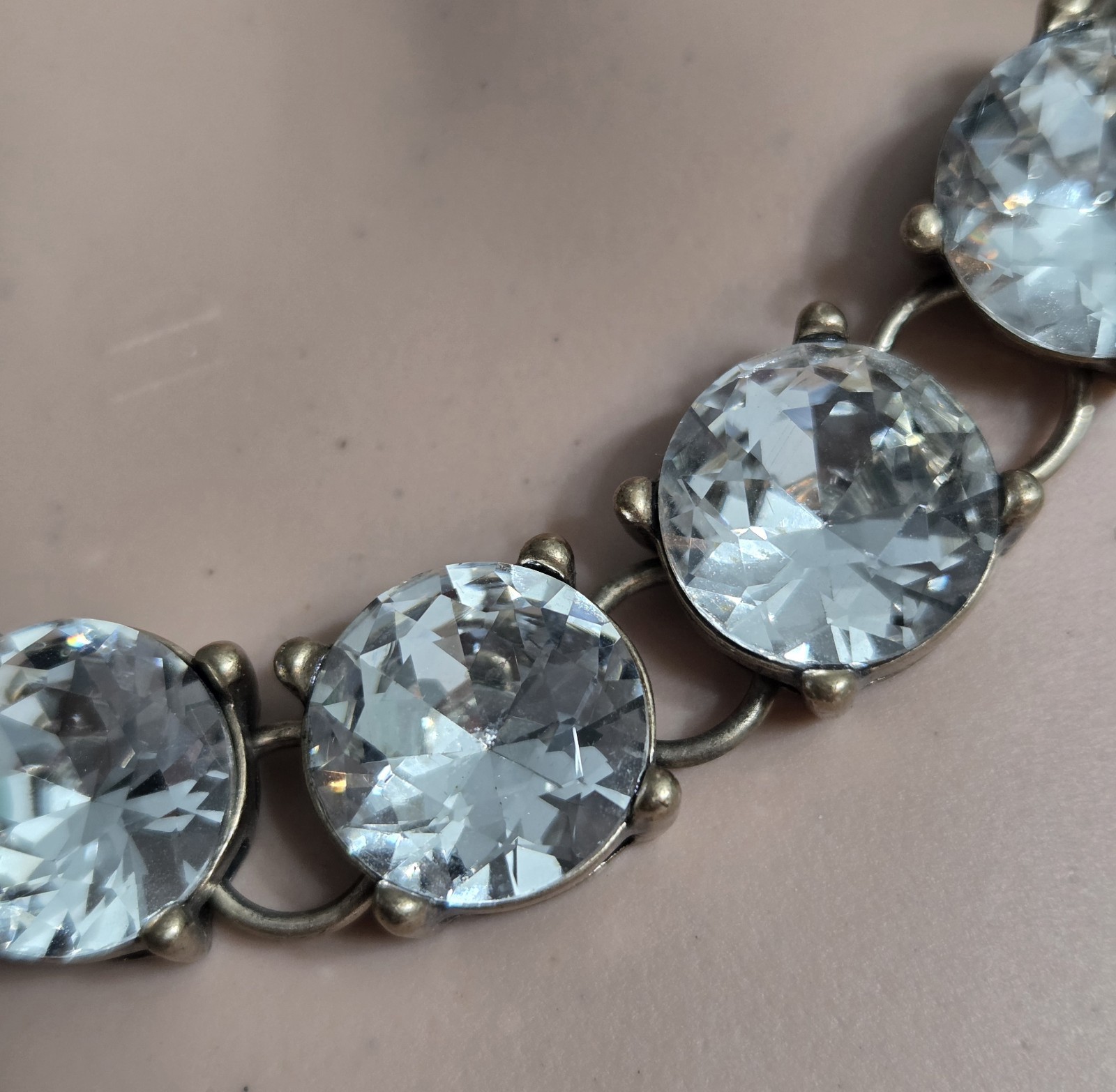 J. Crew Statement Necklace Large Round Crystals A… - image 4
