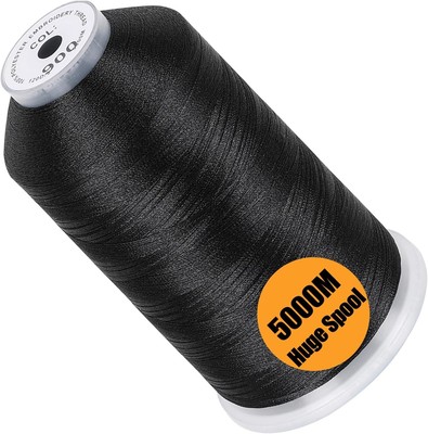 New brothread - Single Huge Spool 5000M Each Polyester Embroidery Black-900 