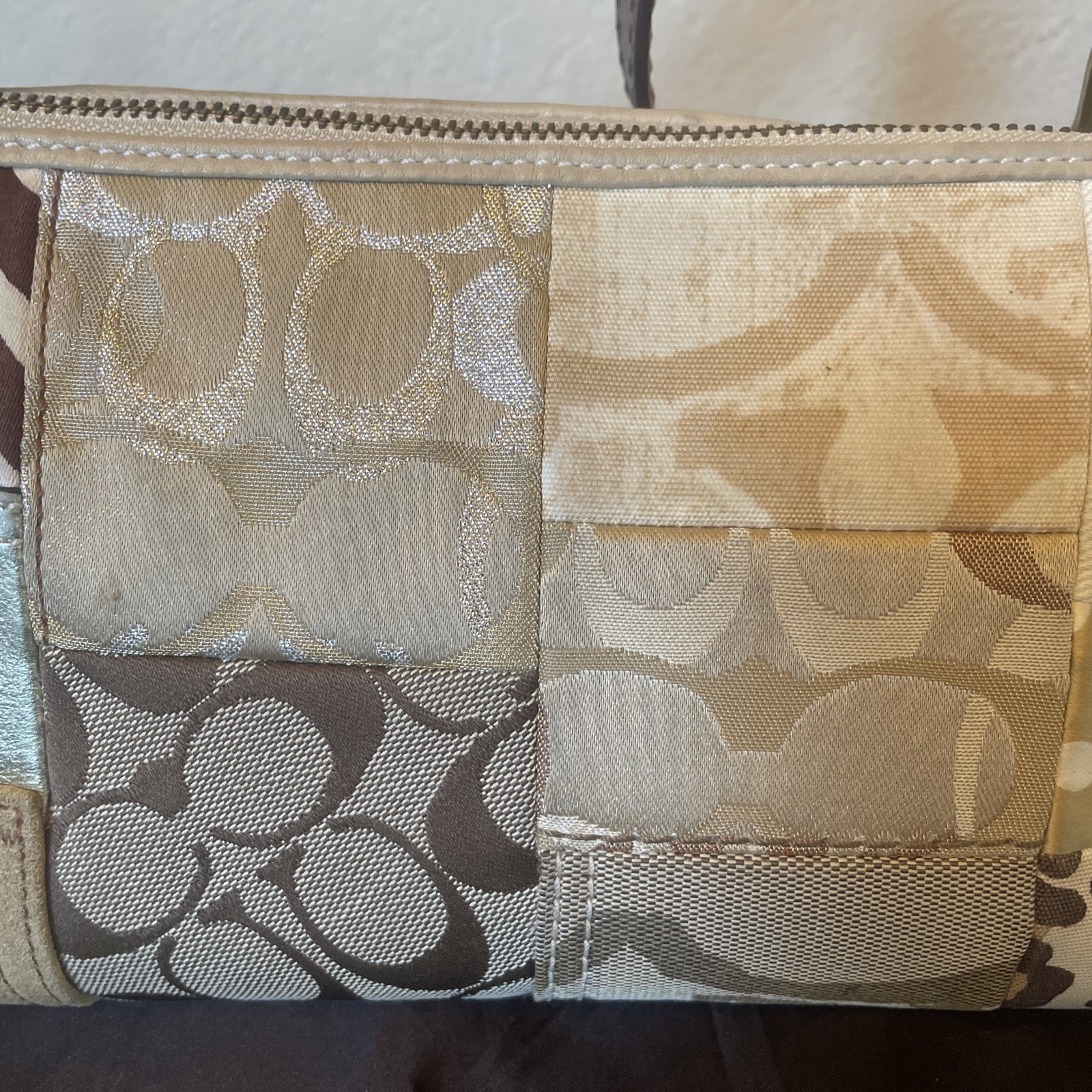 Vtg Coach Brown Gold Patchwork Monogram Animal Pr… - image 14