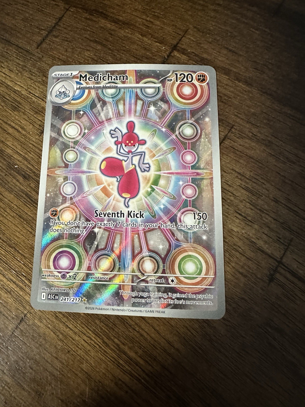 Pokémon Medicham Full Art Rare Holo 120 HP ASC EN 241/217 TCG Card