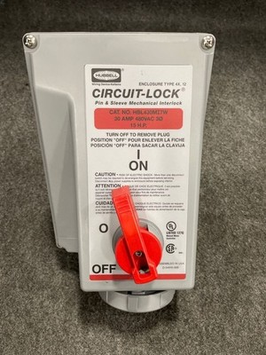 HUBBELL Enclosure Type 4X, 12 Circuit-Lock Pin & Sleeve Mechanical Interlock