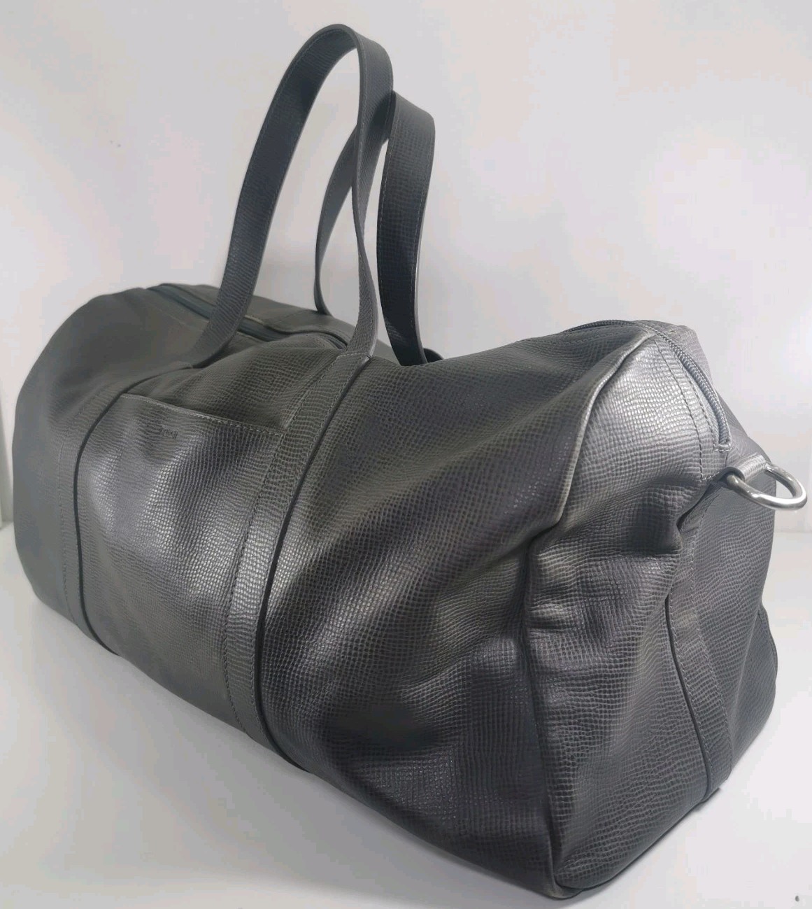 Leather Weekender Bag FOSSIL Grey Duffle Style Unisex Fashion Accessories Bags