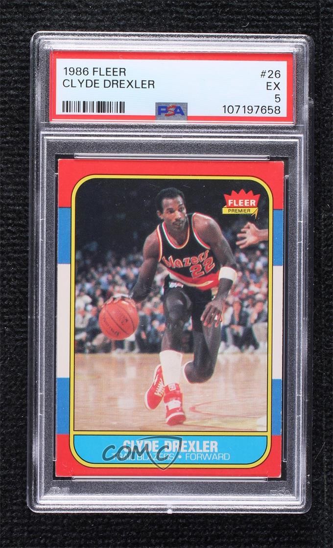 1986-87 Fleer Clyde Drexler #26 HOF 1fl4
