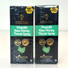 2 Pack Bee & You Propolis Raw Honey Throat Spray 1 Oz Each EXP 11/2027