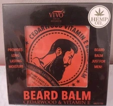 Vivo Per Lei Beard Balm Hemp Oil Cedarwood Vitamin E 2.11 oz Mens Gift New