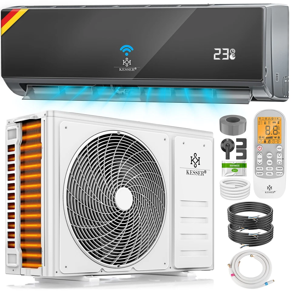 KESSER® Split Klimaanlage Klimagerät SET Inverter Klima 12000BTU Kühlen & Heizen