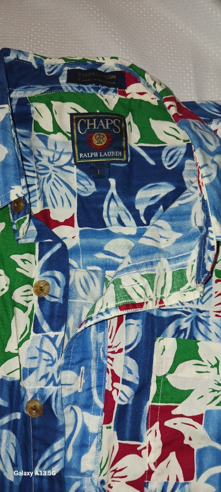 Vintage Chaps Polo Ralph Lauren Floral Shirt Mens Large