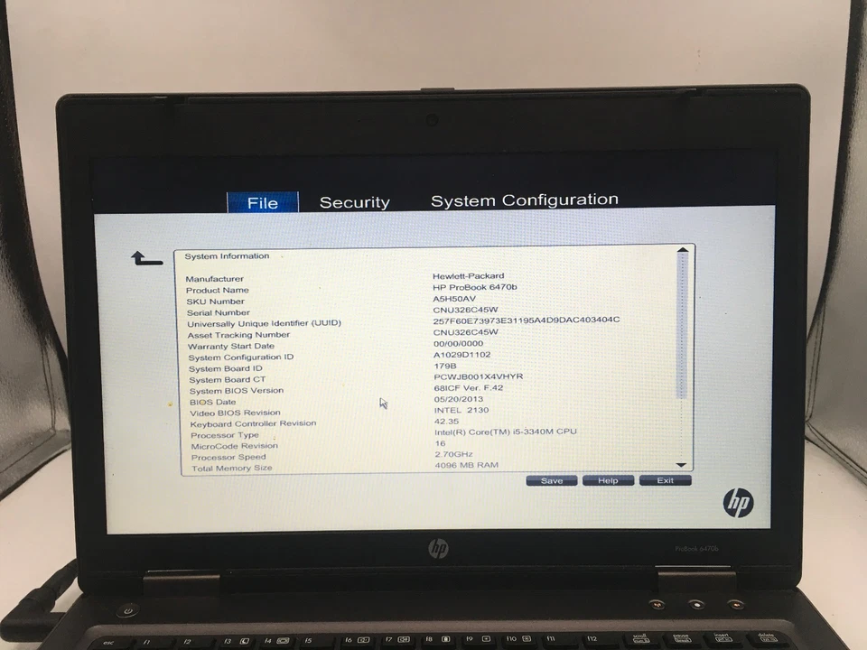 HP PROBOOK 6470B - BOOTS TO BIOS - INTEL I5 3340M - 4GB RAM - 14" -READ DESC- BB - Image 2 of 4