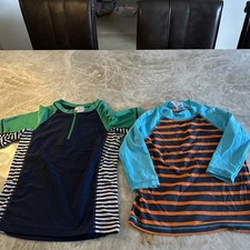 Lot Of 2 Youth 7/8 Rash Guard Hanna Andersson 130 Cm/8 And Boden 7/8