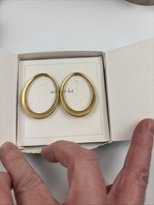 Stella and Dot Georgia Gold Plated HOOPS Earrings Brand New