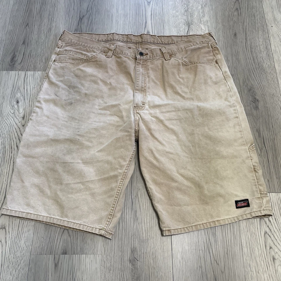 Vintage Dickies Cargo Shorts Men's Size 44 Tan Beige Baggy Fit 90s Skate Grunge - Image 3 of 4