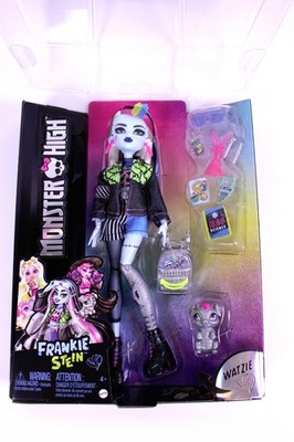 Monster High Frankie Stein mit Hund Watzie in OVP Mattel  Scary-Smart ca. 28 cm