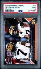 2023 BOWMAN U NOW ORANGE #30 UNIVERSITY OF MICHIGAN 4/5 PSA 9