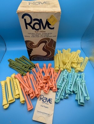 Lot 64 Vintage Hair Curling Rod Curlers Plastic Swing Arm Perm Rollers Rave