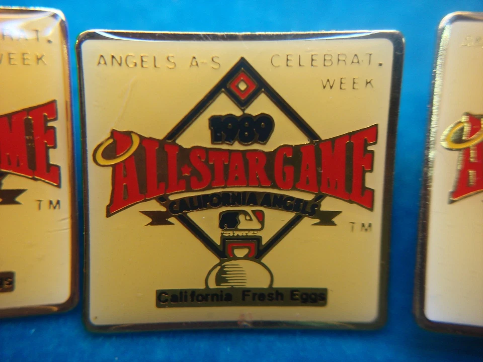 1989 MLB ALL STAR GAME - HOSTED BY CALIFORNIA ANGELS - 3 NEVER WORN LAPEL PINS - Image 4 of 4