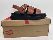 FITFLOP Brown Leather Sandals Womens Fisherman in Box Chunky sole UK Size 5