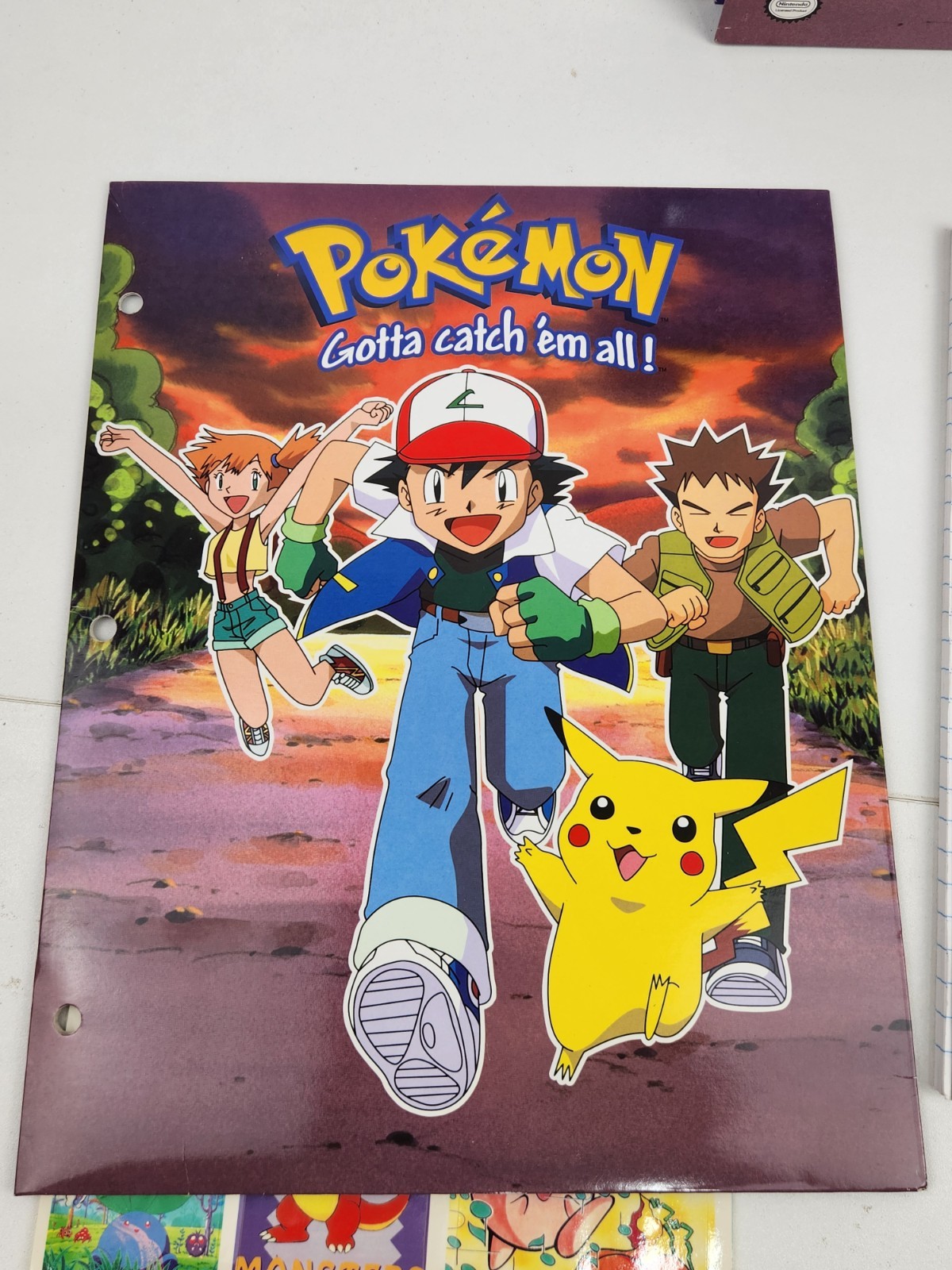 Nintendo Pokemon Charizard Spiral Notebook & 2 Folders School Supplies Vtg 98-99