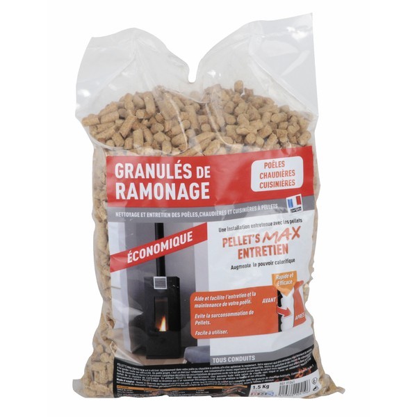 Ramonage chimique à pellets en bûche de 1kg pour poêles et inserts