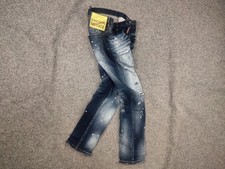 Jeans Dsquared2 Italy Design Avviso di sfratto vernice invecchiata slim fit denim