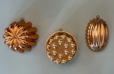 Copper Pan Molds Jello Molds Cottagecore Wall Hanging Set of 3