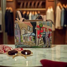 Frankie & Johnnie Rodeo Drive Print Shoulder Bag – Retro Handbag Purse Zip Tote