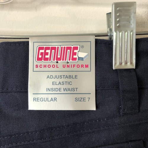 Genuine School Uniform NWT Girls' Navy Blue Adjustable Waist Pants Size 7 Skinny - Picture 5 of 8