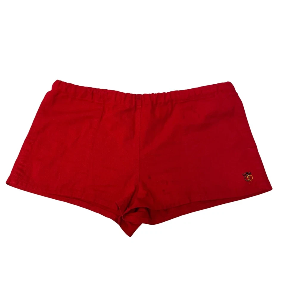 Vtg 80's USA Olympics Union Sport Apparel Issued Red GABARDINE Athletic Shorts - Image 2 of 4