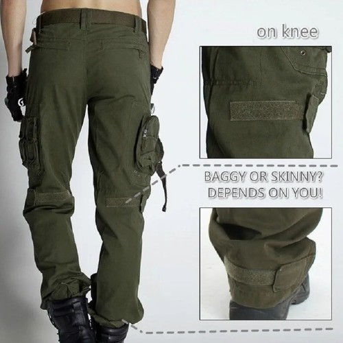 Men's Functional Cargo Military Pants - Tactical Style, Multi-Pocket - Picture 19 of 20