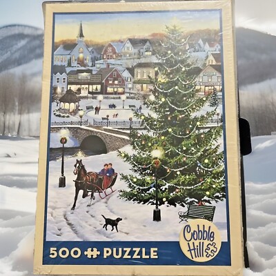 Cobble Hill Christmas Village Tree Jigsaw Puzzle 500 Pieces Sealed granny core