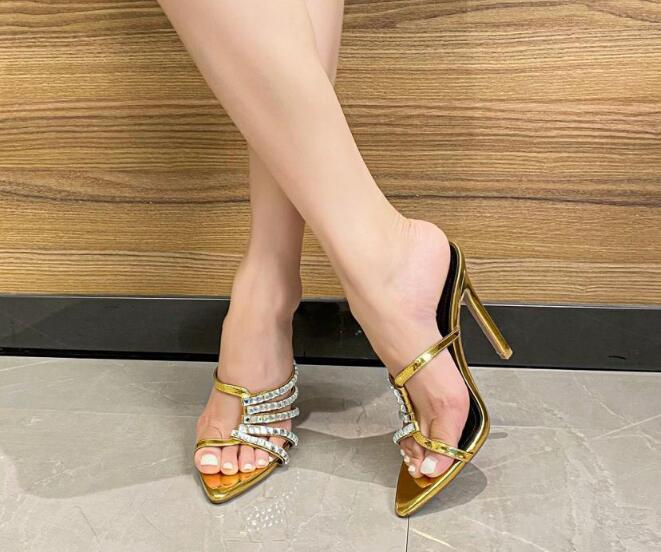 PANTOFOLA D’ORO Sandali donna moda sexy punta aperta diamante festa tacchi alti