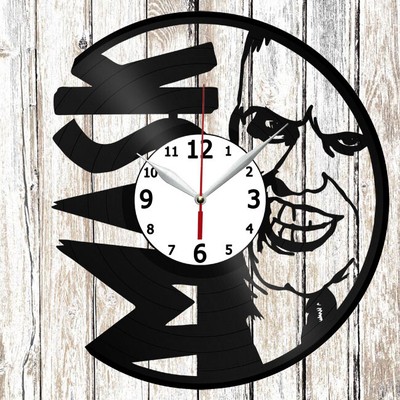 Mask Vinyl Record Wall Clock Handmade Decor Original Gift 4682