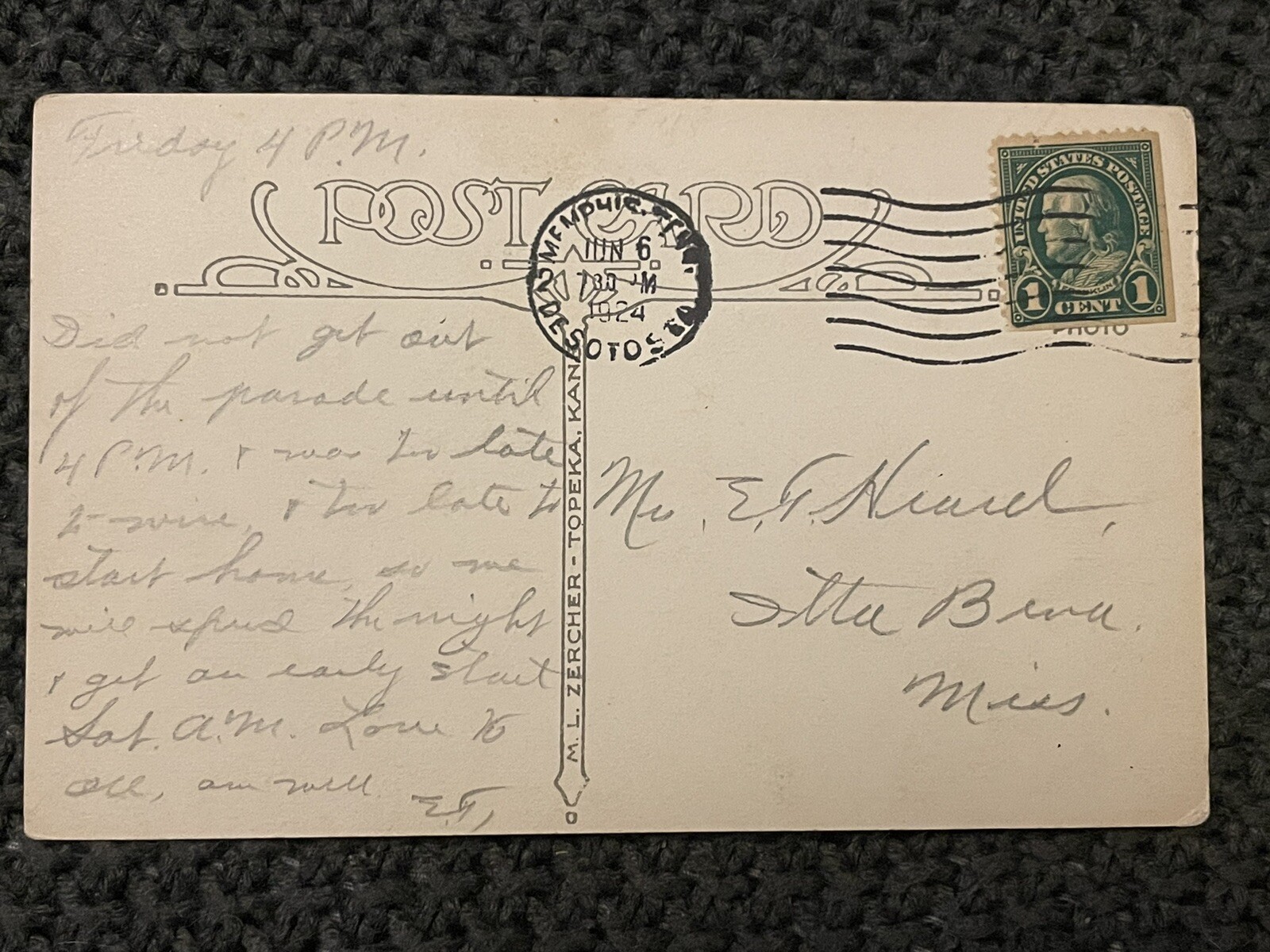 RESIDENCE OF T L HAYLEY, ITTA BENA, MISSISSIPPI MS Vintage Postcard